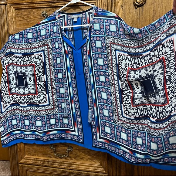 Valerie Stevens blue top, perfect over a tank or tee, size Small - Picture 4 of 5